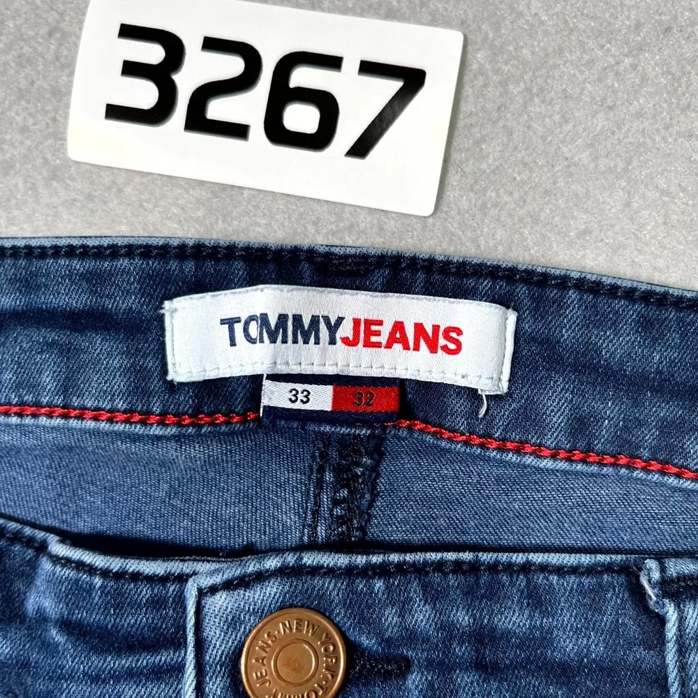 Tommy Jeans Mens 33x32 Blue Denim Nora Mr Skny Avdbs Dark Wash‎ Mid Rise Skinny
